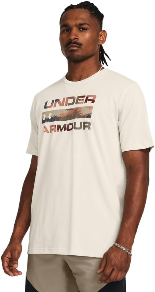 

Мужская футболка Under Armour с логотипом Stacked Fill, (111) Summit White/Desert Sand, Белый, Мужская футболка Under Armour с логотипом Stacked Fill, (111) Summit White/Desert Sand
