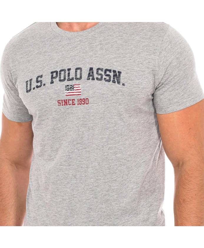Футболка с короткими рукавами и ребристым вырезом U.S. Polo Assn., серый — фото 2