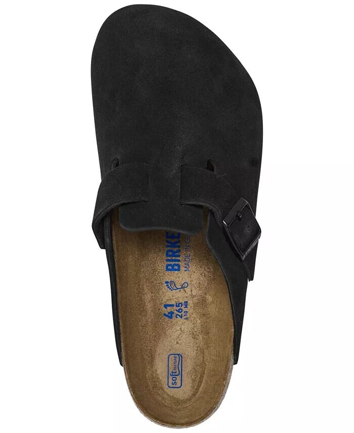 Мужские замшевые кожаные сабо Boston Soft Footbed от Finish Line Birkenstock, черный — фото 4