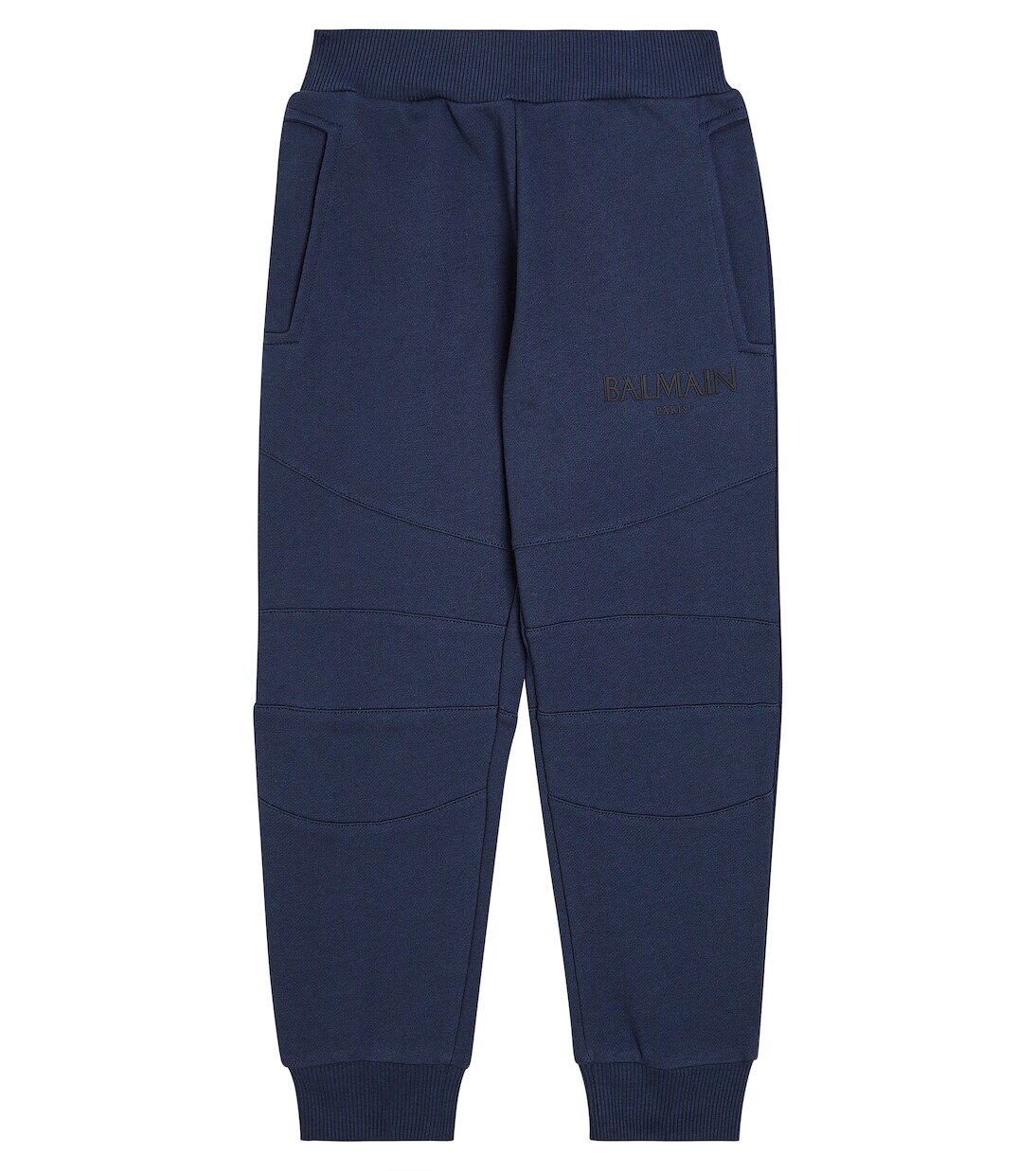 

Спортивные брюки из хлопкового джерси с логотипом Balmain Kids, синий