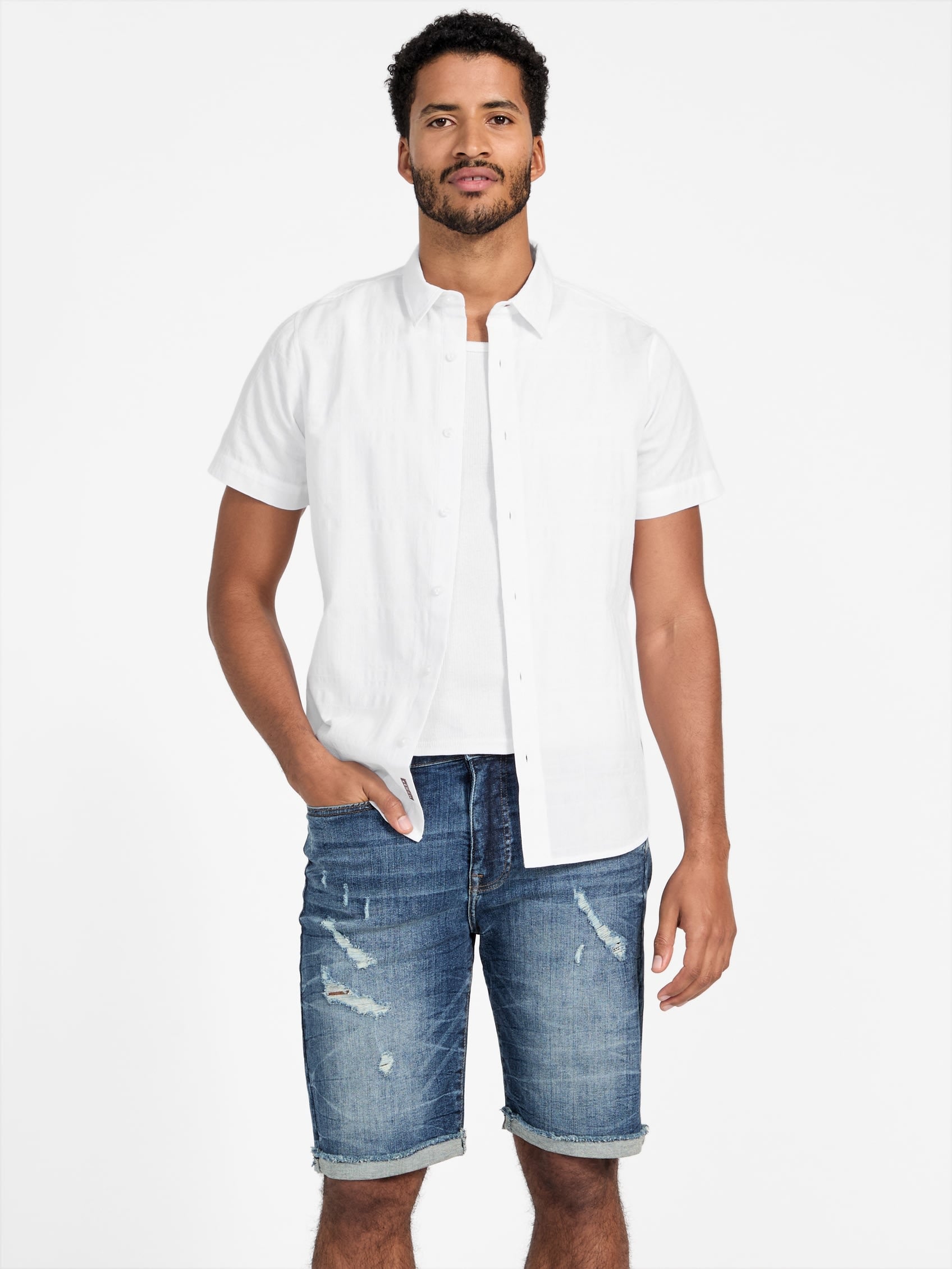 

Клетчатая рубашка Zain Guess Factory, цвет pure white