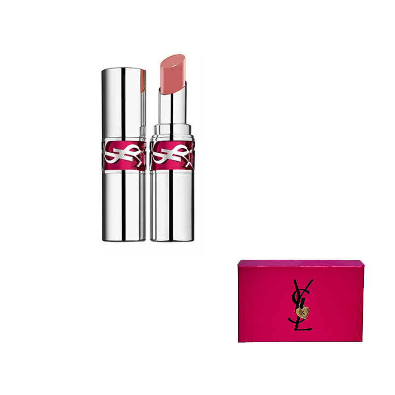 

Круглый тюбик серебристый розовый тюбик помада глянцевая натуральная питательная 3.2г SAINT LAURENT, розовый