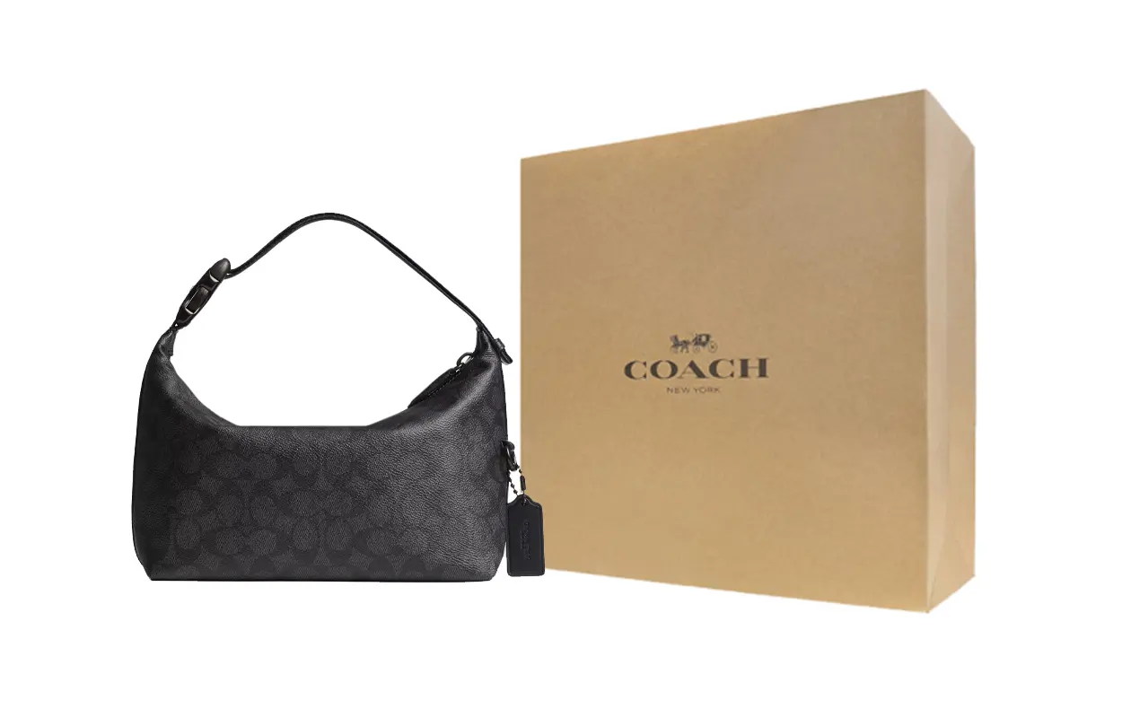 

Coach Сумка из холста с покрытием и отделкой из телячьей кожи, средняя, мужская, черная