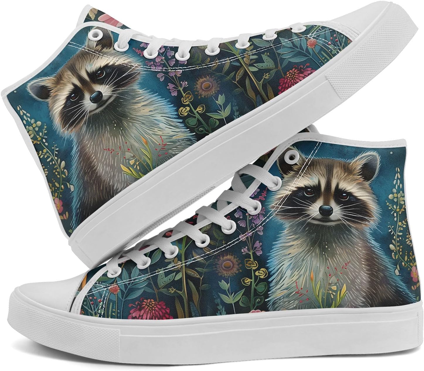 

Кроссовки на высокой подошве для женщин AWSOLE из холщовой ткани с принтом для мужчин с милыми лесными животными, легкие, дышащие, стильные, плоские, повседневные shoes, белый/красный/синий/коричневый