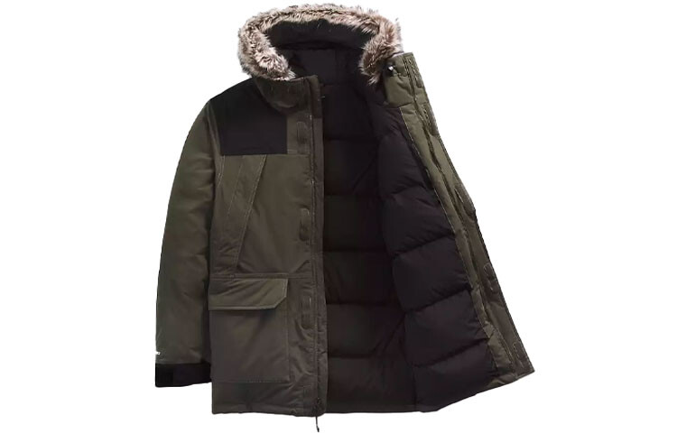 

Пуховик мужской коричневый/зеленый The North Face