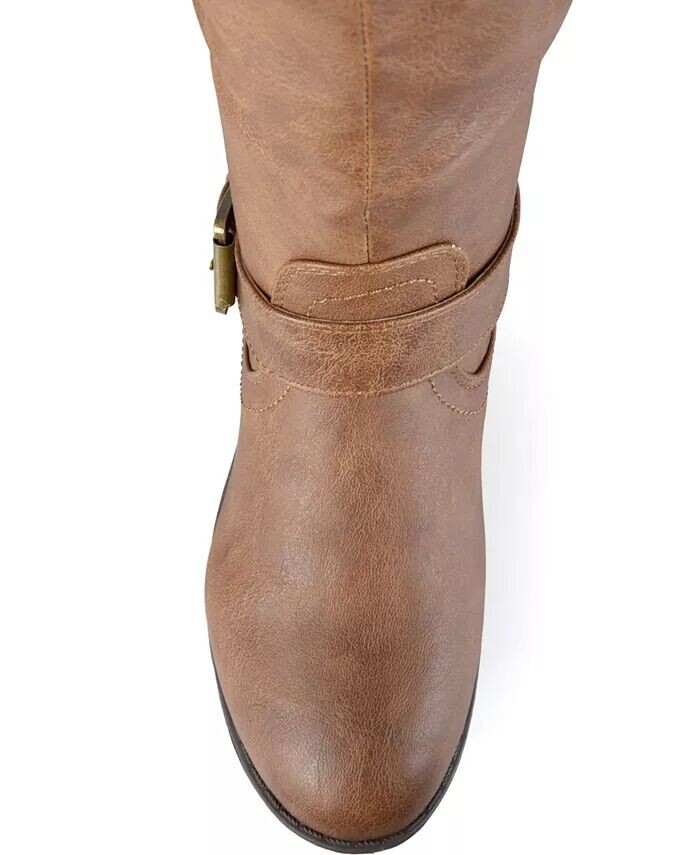 Женские сапоги Spokane Extra Wide Calf с высокими коленями для верховой езды Journee Collection, коричневый — фото 2