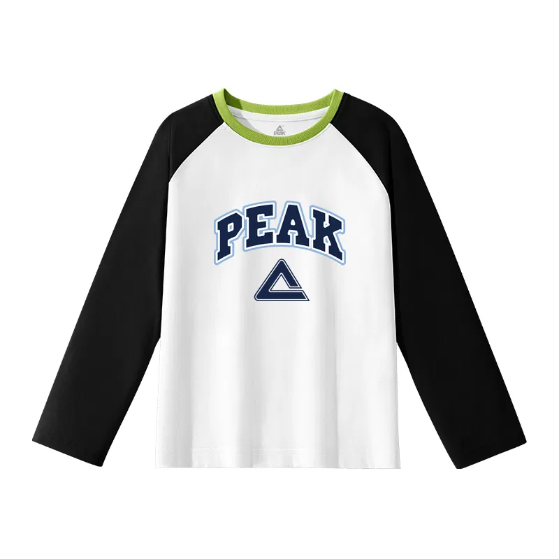 Футболка детская с логотипом PEAK черная/темно-синяя
