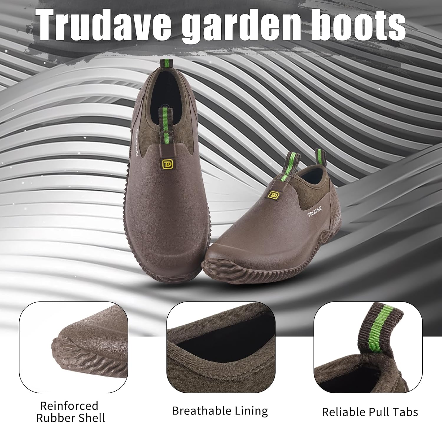 Садовые сапоги Trudave для мужчин и женщин, водонепроницаемые резисапоги с неопреновой подкладкой толщиной 4,5 мм, женские резисапоги для работы в саду, размеры 6-13, коричневый — фото 2