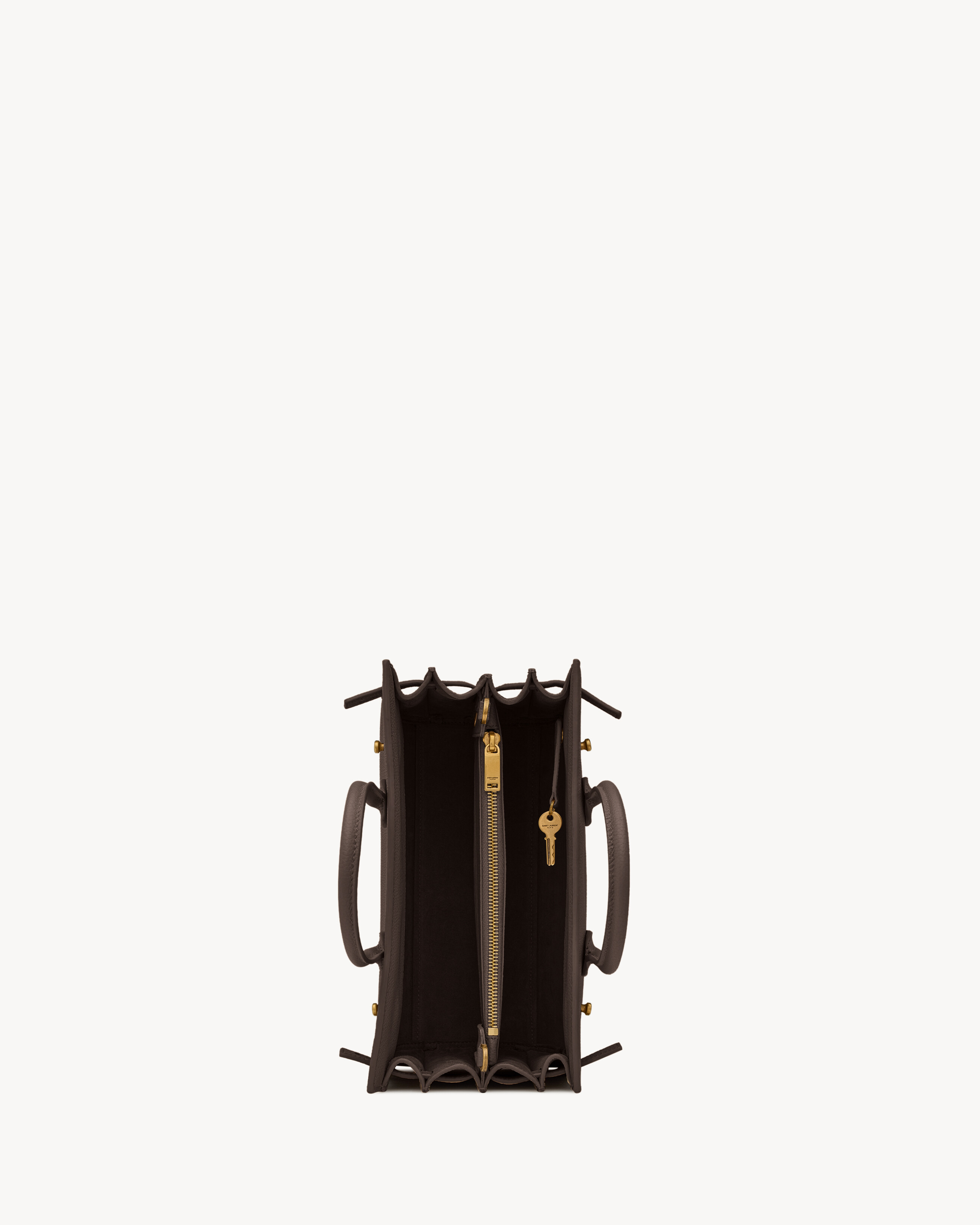 Сумка Sac de Jour из мягкой зернистой кожи - размер Baby Saint Laurent, коричневый — фото 4