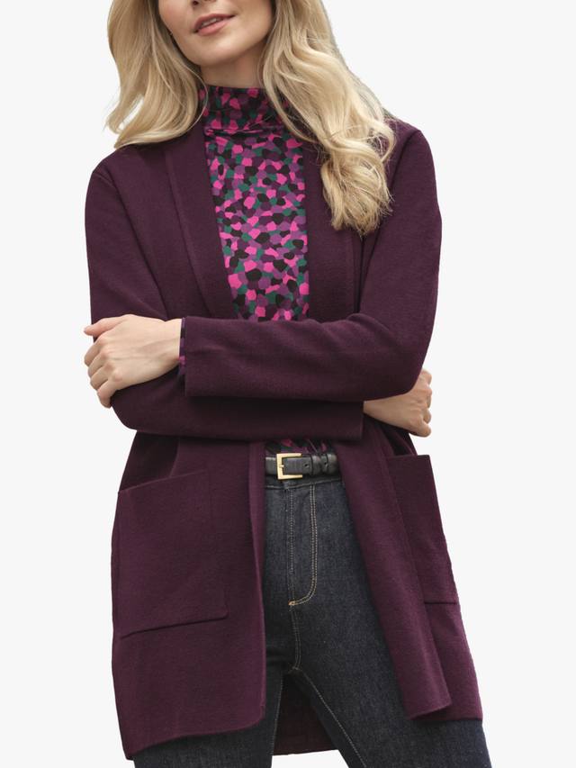 

Кардиган из богатой шерсти на задней панели Pure Collection, цвет Aubergine