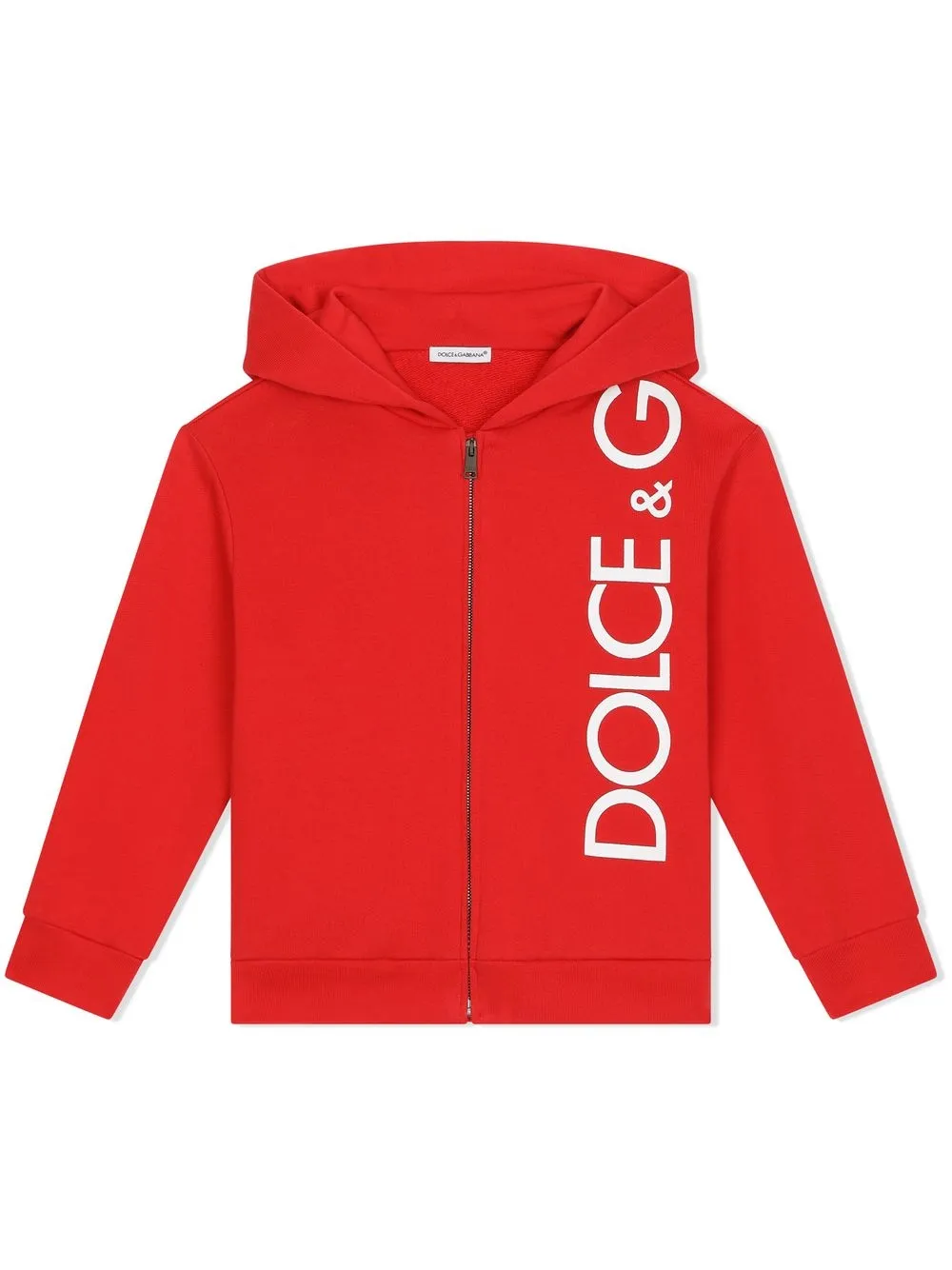 

Худи на молнии с логотипом Dolce & Gabbana Kids, красный