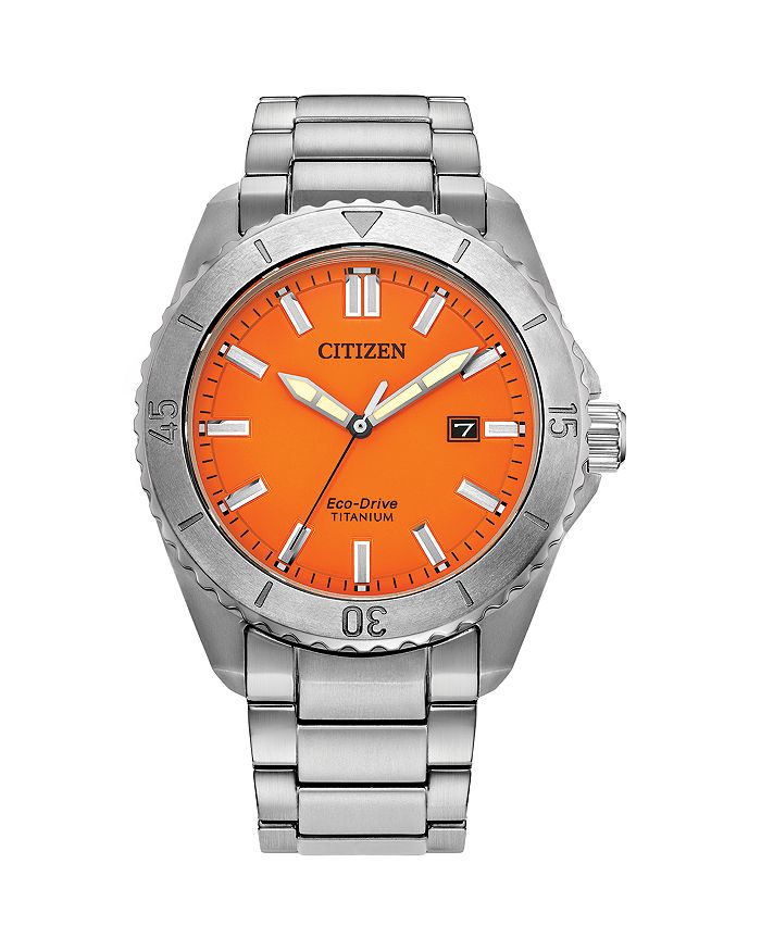 

Часы Citizen Eco Drive Weekender Brycen, 41 мм, оранжевый