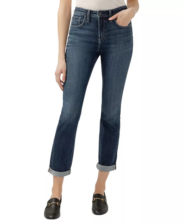 

Женские джинсы Beau High Rise Slim Leg Luxe Stretch Silver Jeans Co., синий