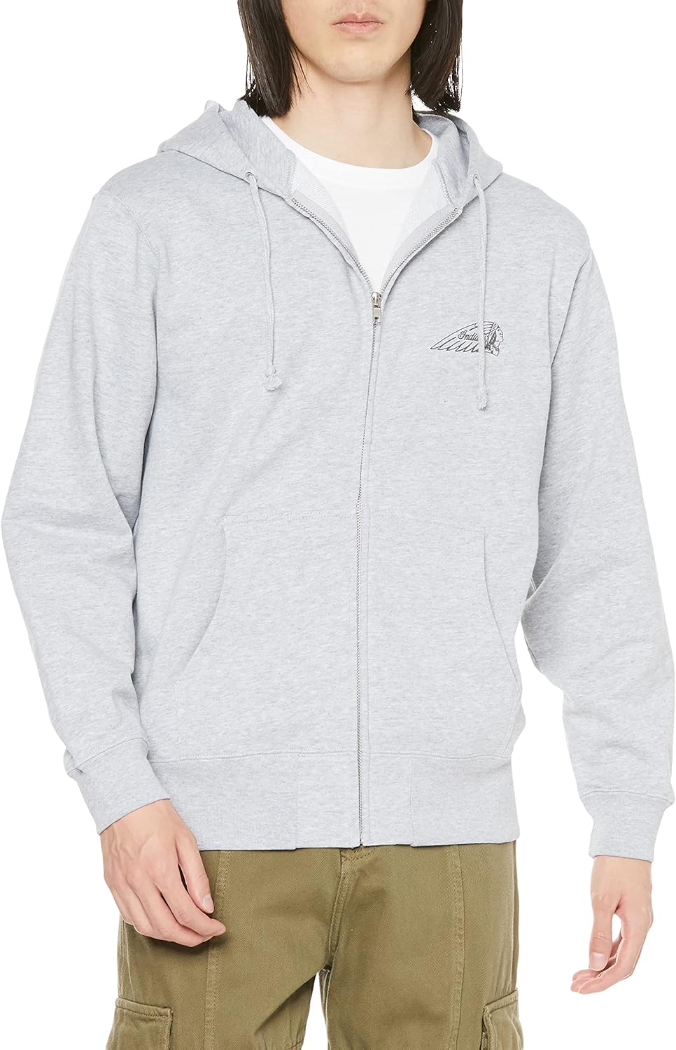 

Индийская толстовка с капюшоном на молнии (США-Япония) с резиновым принтом Indian, овсяный