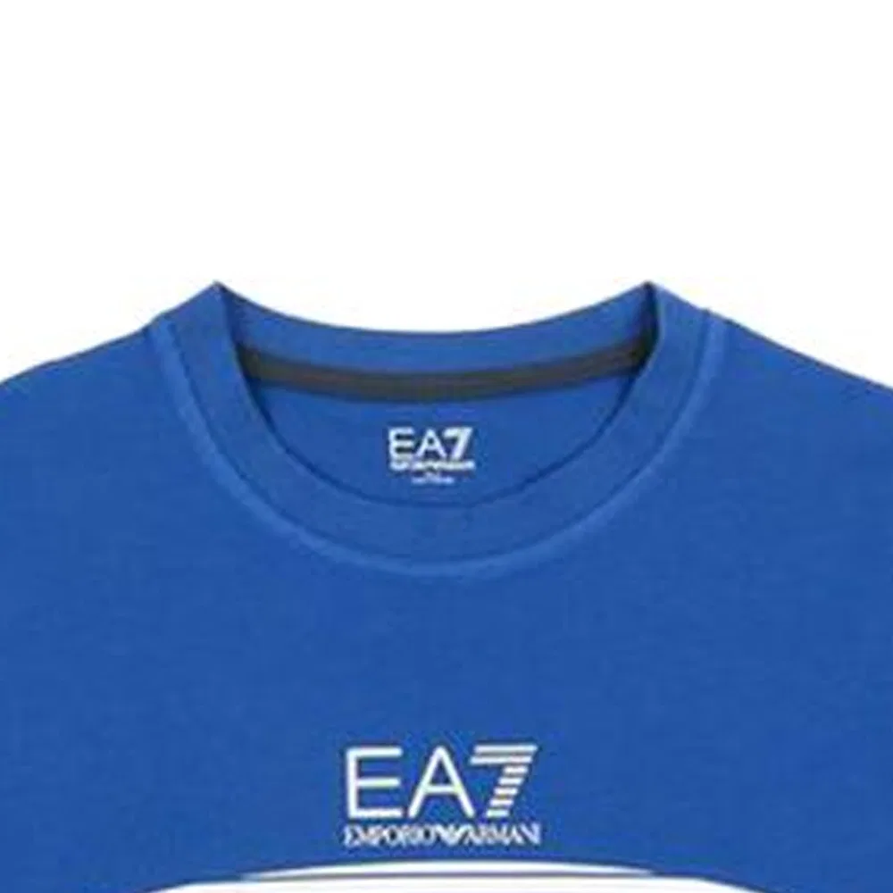 Футболка EA7 Emporio Armani синяя — фото 3