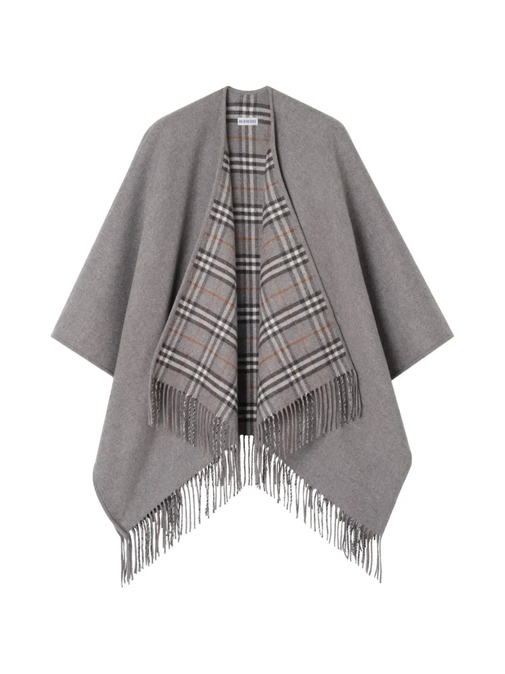 Накидка Burberry Двусторонняя Шерстяная Клетчатая, серый