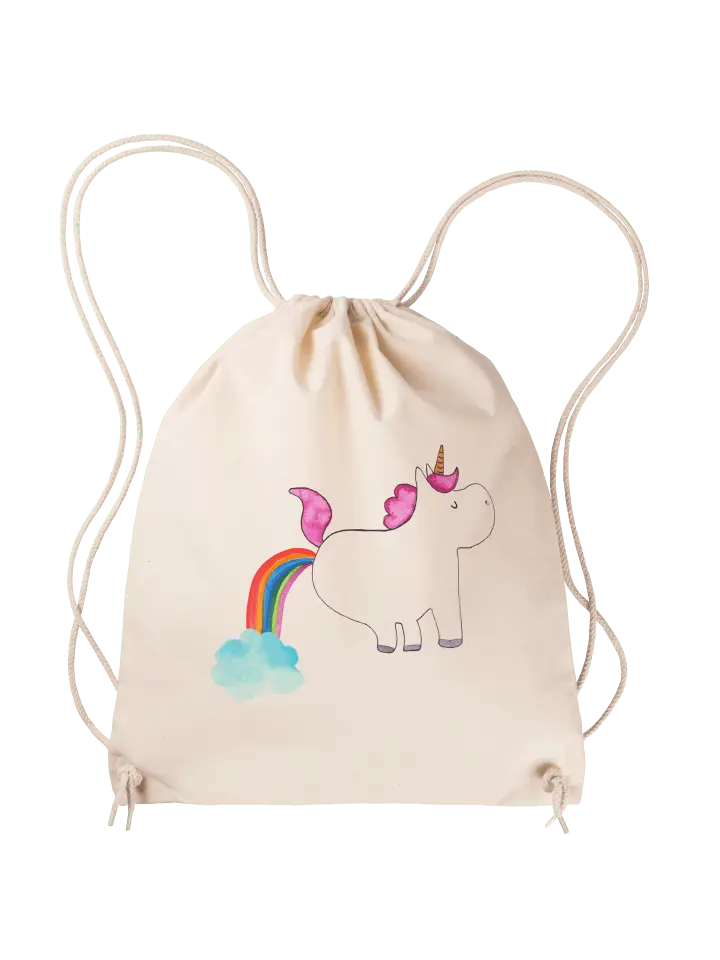

Спортивная сумка Mr & Mrs Panda Sportbeutel Einhorn Pupsen ohne Spruch, кремовый