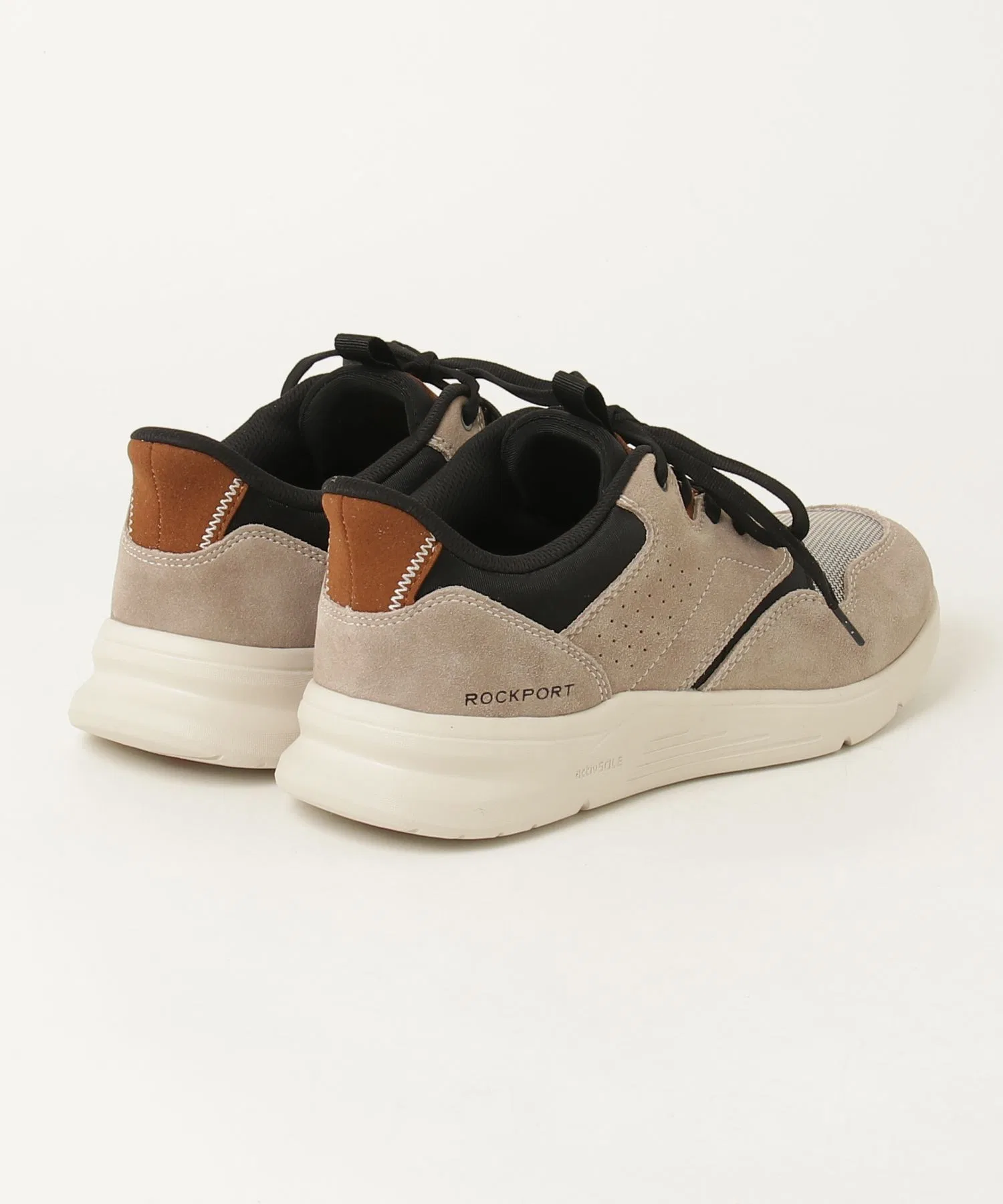 Мужские кроссовки ROCKPORT SHAWN из натуральной кожи и сетки светло-коричневые — фото 2