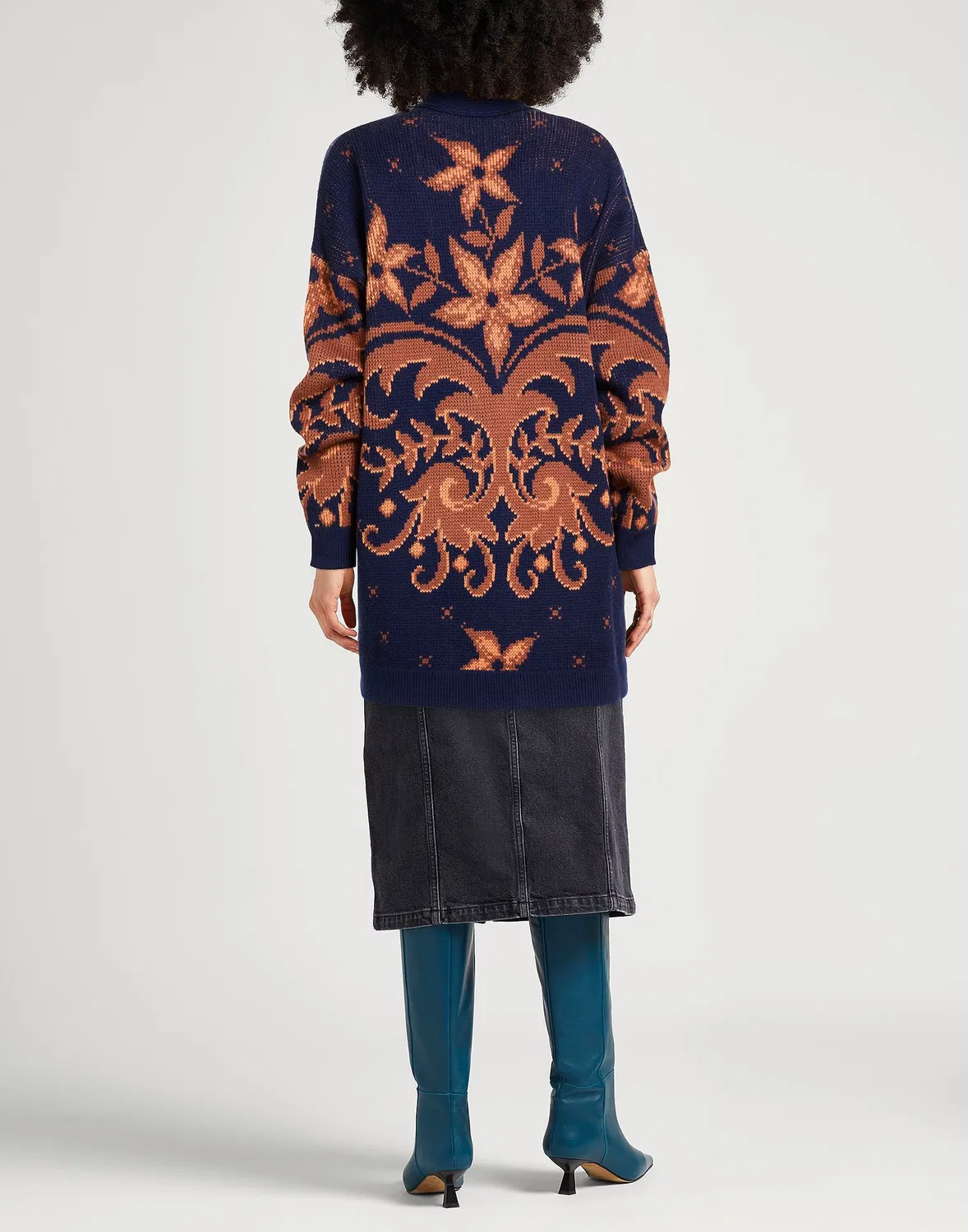 Кардиган с цветочным принтом ETRO Navy — фото 3