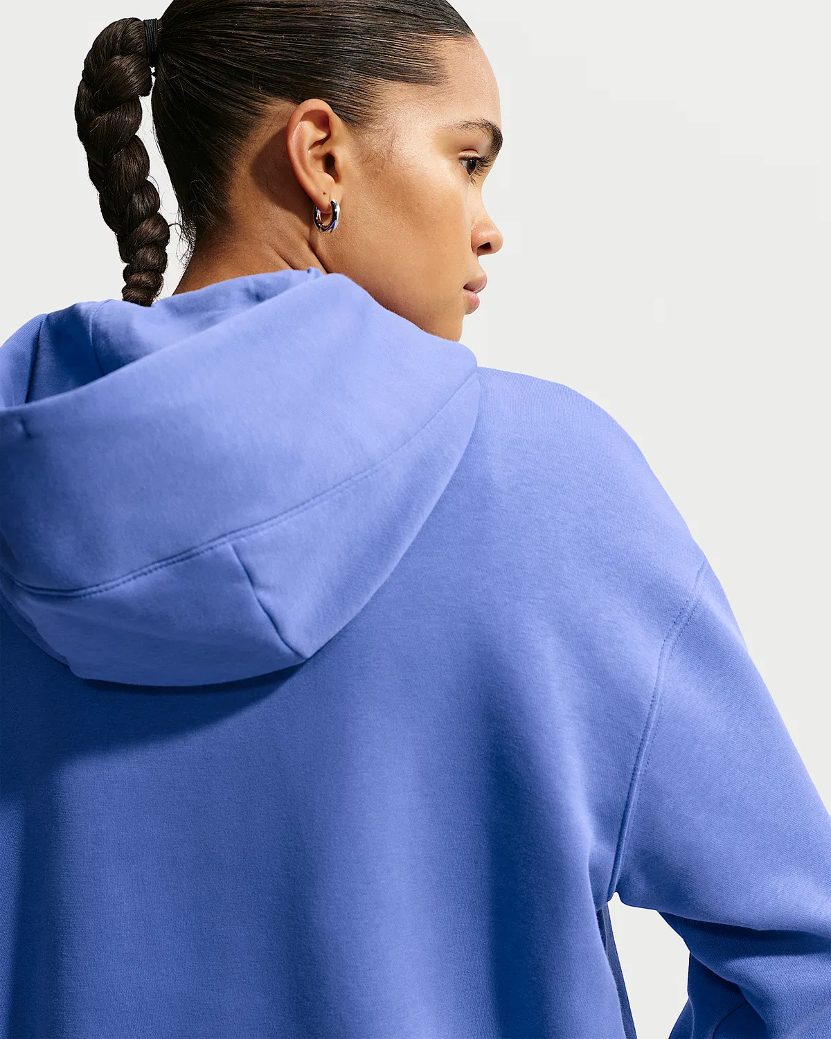 Женская оверсайз худи на молнии Nike Sportswear Phoenix Fleece, Light Medium Blue/Sail — фото 2