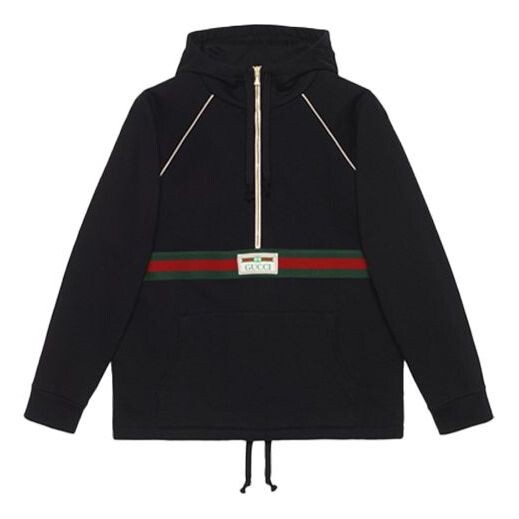 

Толстовка cotton jersey sweatshirt with web 'black' Gucci, черный