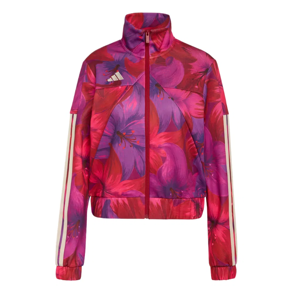 Куртка FARM Rio женская Bahia Burgundy/Vibrant Burgundy/Crystal Linen, воротник-стойка Adidas