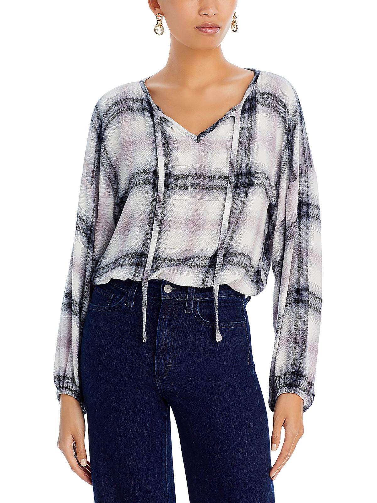

Женский клетчатый топ с завязкой на шее Bella Dahl, цвет mauve/rose plaid