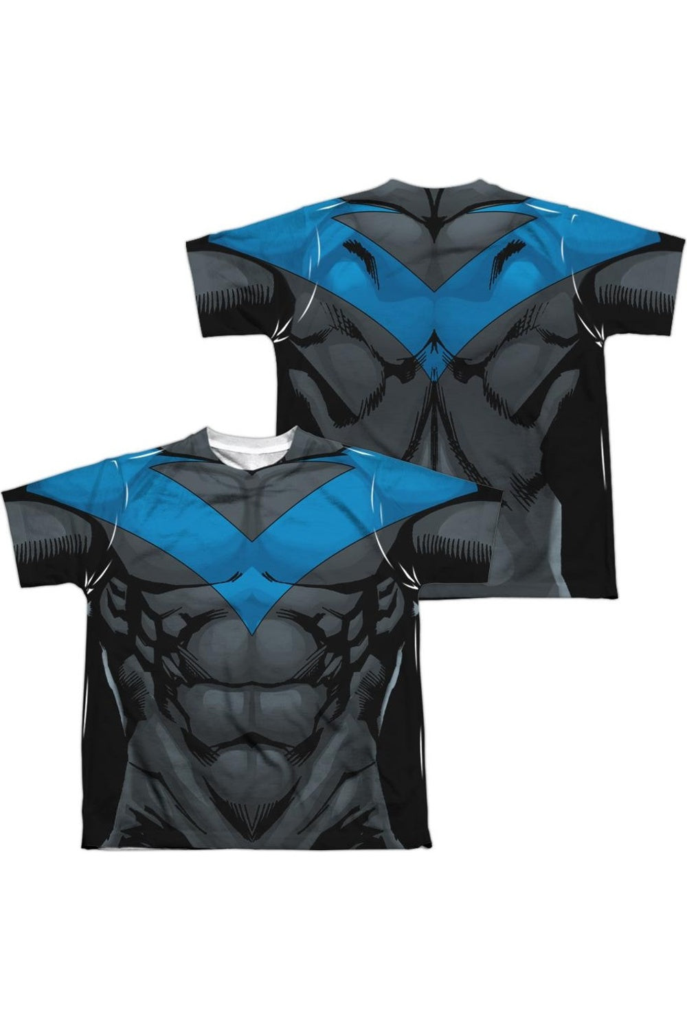 

Футболка с коротким рукавом для детей с принтом спереди и сзади "Batman Nightwing" в синем цвете Gildan