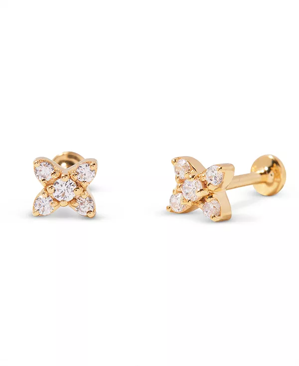 

Серьга Zola Flower с плоской задней частью Brook & York, gold