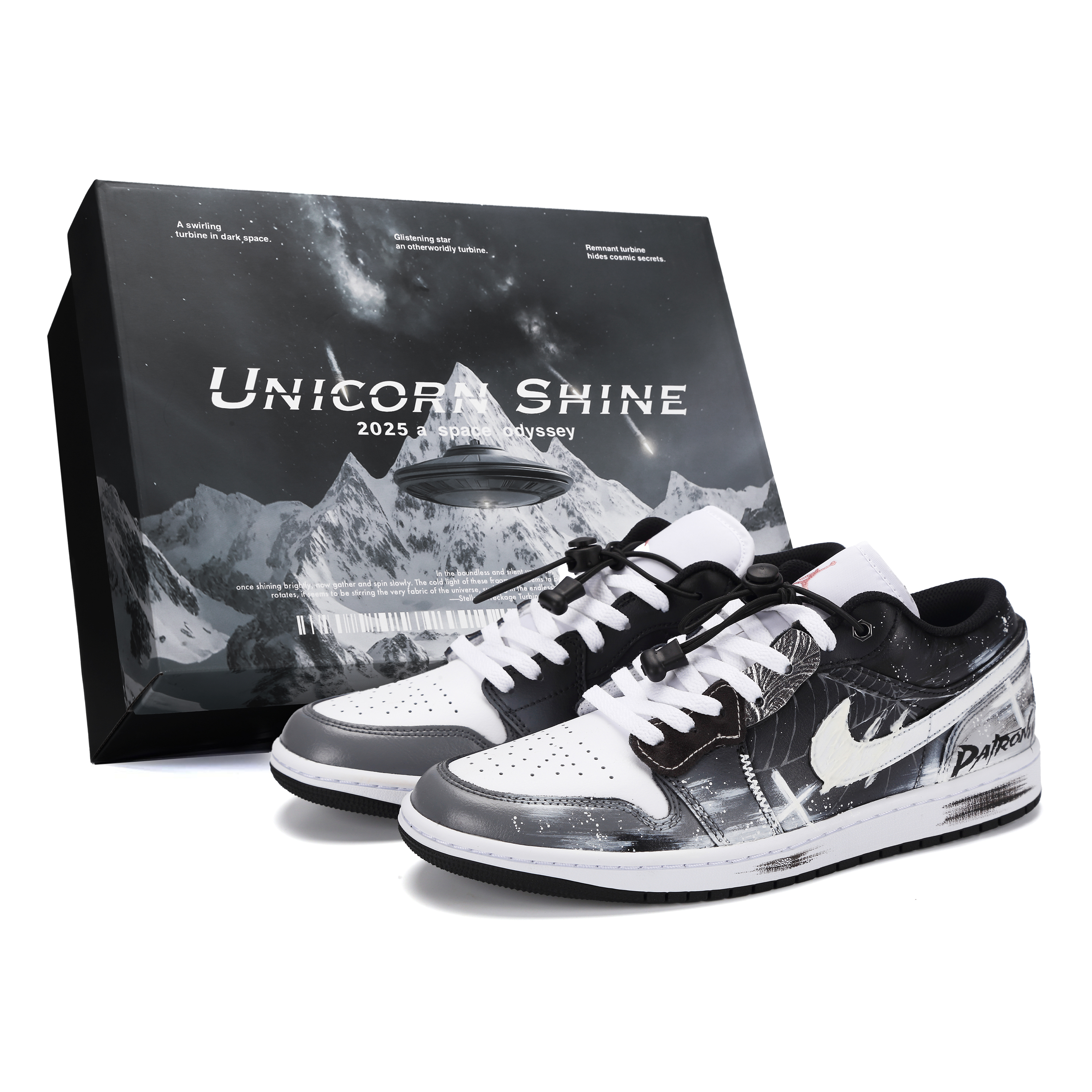 

Jordan Баскетбольные кроссовки Air 1 Midnight Galaxy с низким верхом, износостойкие, винтажные, мужские, черно-серые