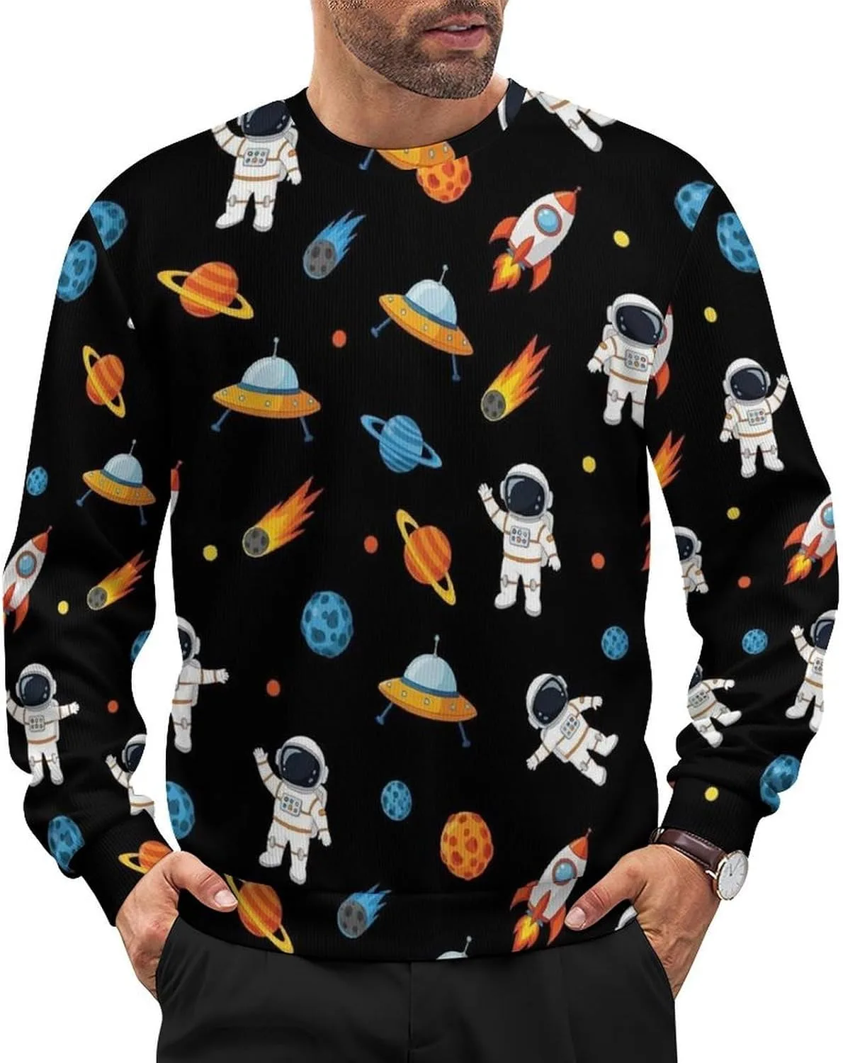 

Мужской свитер свободного кроя с длинными рукавами Meaudiwes