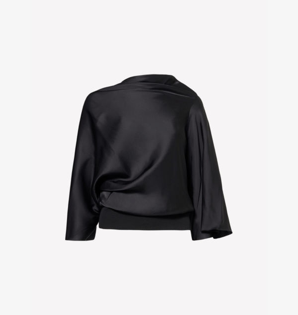 

Топ из атласа шармауз с длинными рукавами Cylinder Rick Owens, черный