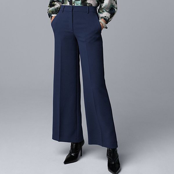

Женские брюки широкого кроя из люксового крепа Simply Vera Vera Wang, Liberty Navy