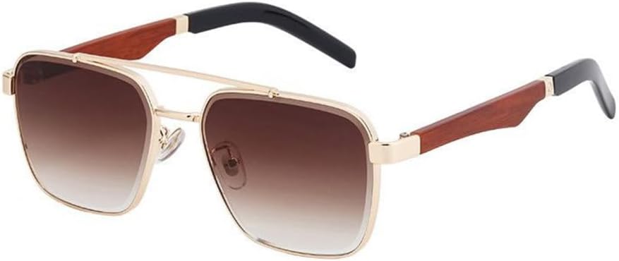 

Большие овальные солнцезащитные очки для мужчин и женщин, роскошные солнцезащитные очки в стиле панк с металлической оправой, защита от УФ-излучения UV400 TYUVIVO, C5 Gold Bronw