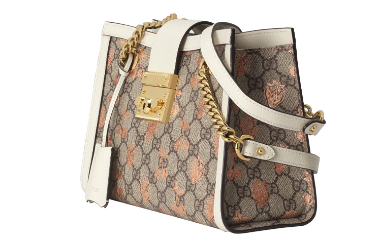 Сумка-шоппер GUCCI из канваса с кожаной отделкой и замком — фото 2