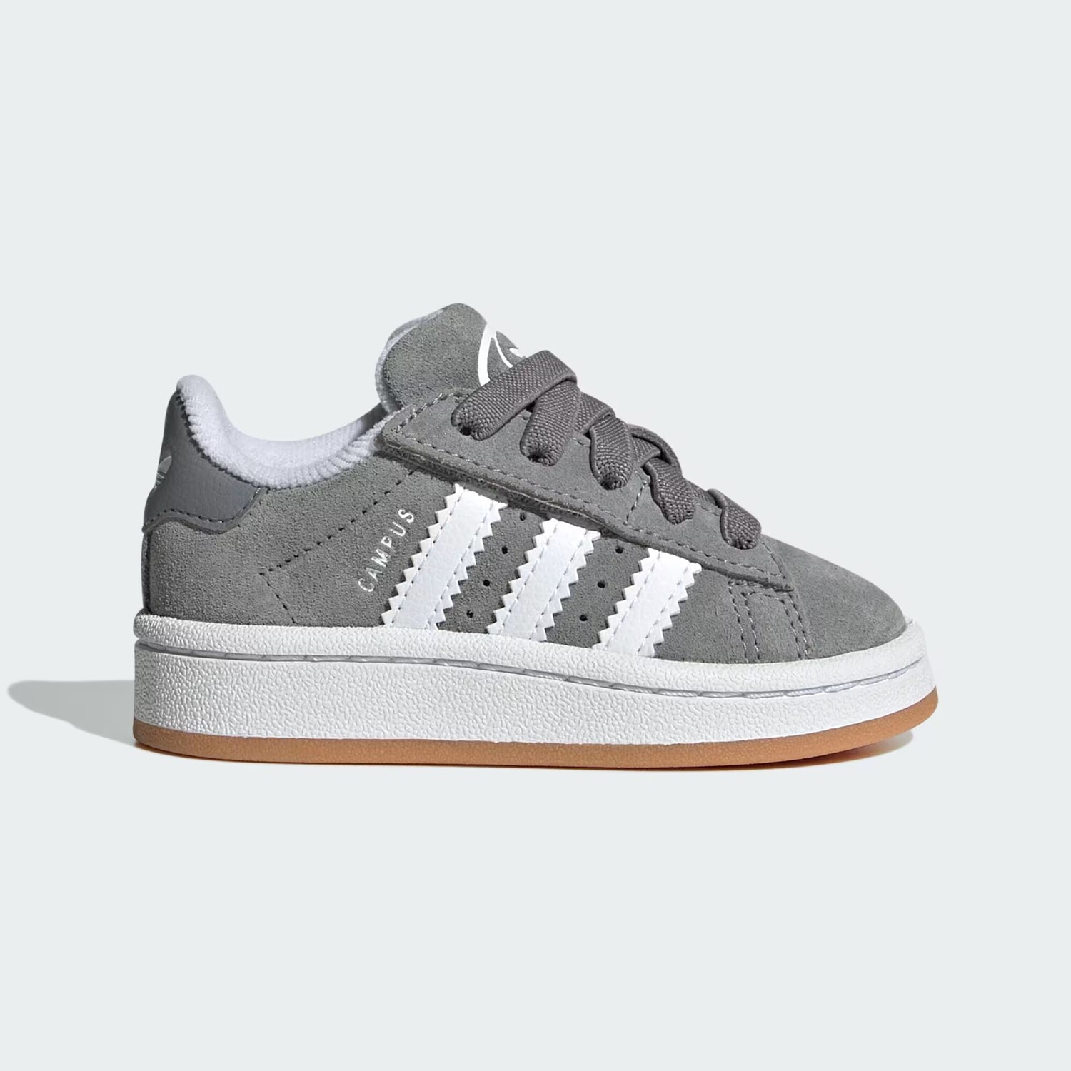 

Детские туфли Campus 00s на эластичной шнуровке с удобной застежкой Adidas, цвет Grey Three/Cloud White/Gum
