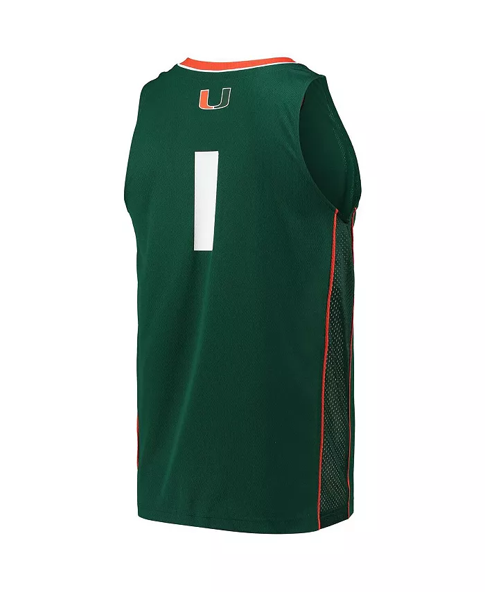 Мужская баскетбольная майка Miami Hurricanes Team Swingman №1 adidas, зеленый — фото 3