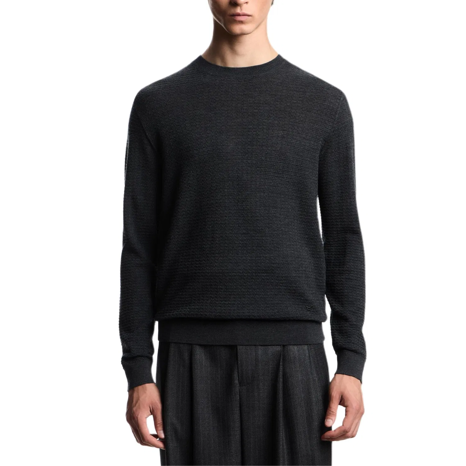 Джемпер с круглым вырезом и длинным рукавом EMPORIO ARMANI, Gray — фото 2