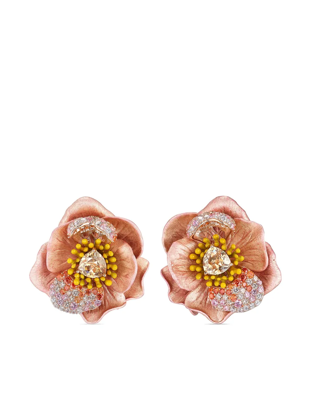 

Серьги Bloom из желтого золота с сапфирами и бриллиантами Anabela Chan, розовый