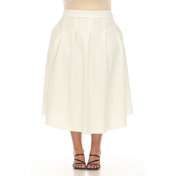 

Юбка-колокол из твида Plus size Wm Fashion, White