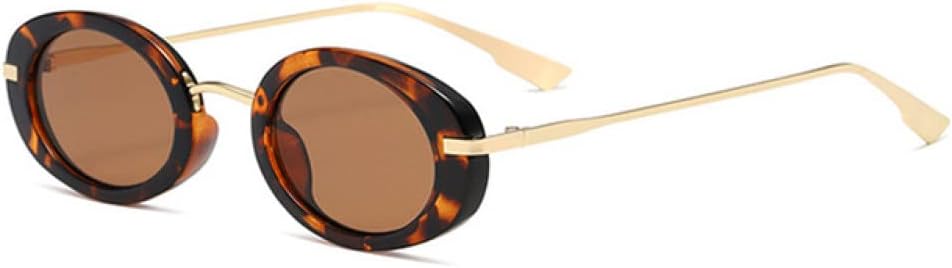 

Ретро-панк мужские овальные солнцезащитные очки для женщин, модные прозрачные линзы цвета океана, защита от УФ-излучения UV400, трендовые мужские солнцезащитные очки MTZJH, Leopard Tea