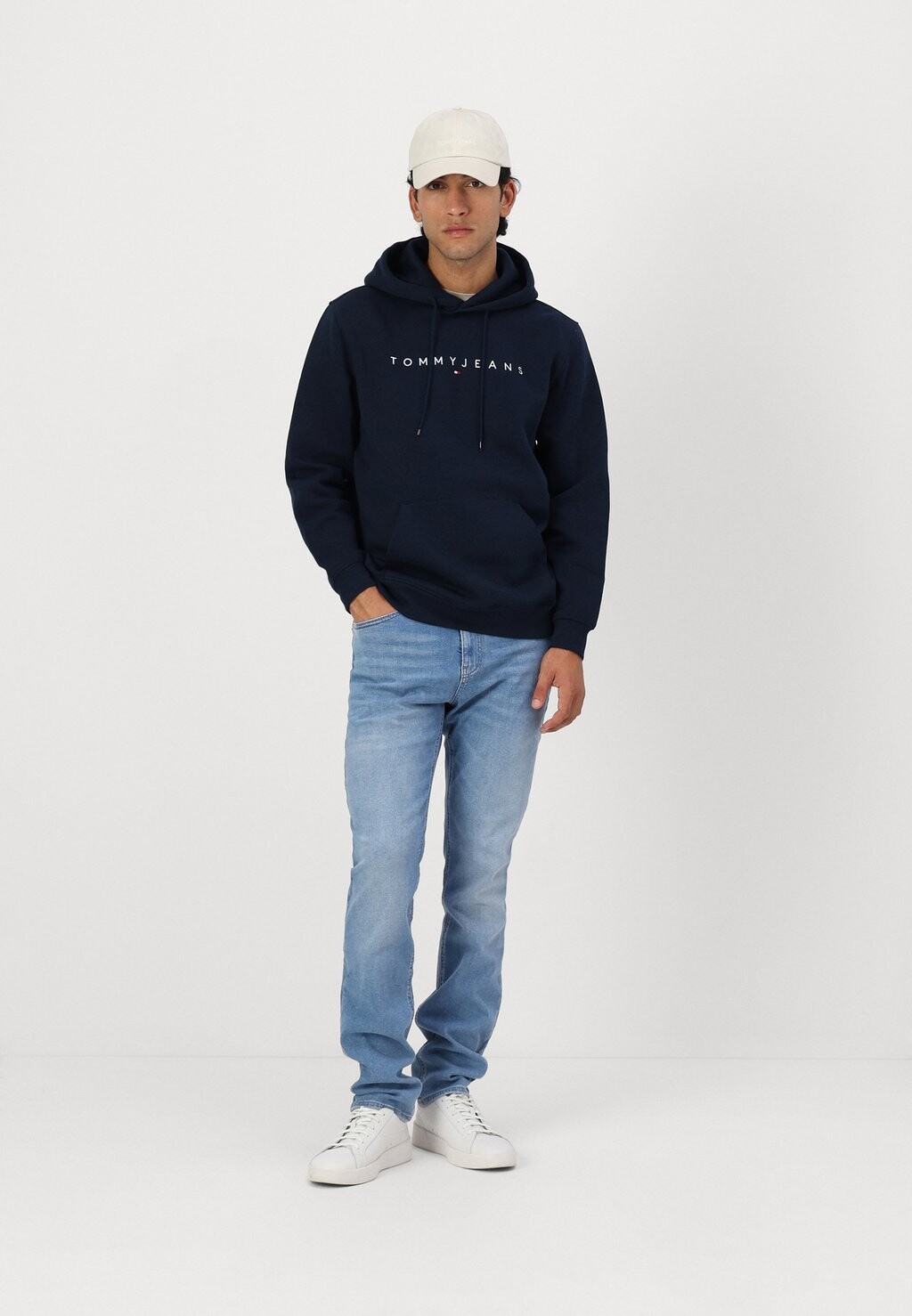 Толстовка LINEAR LOGO HOODIE Tommy Jeans, темно-синий — фото 4