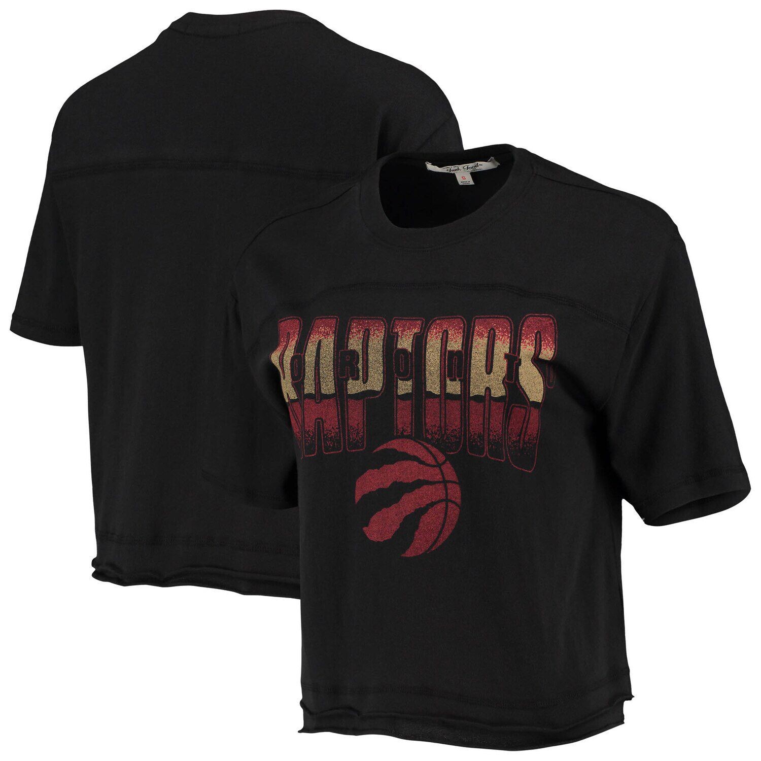 

Женский укороченный топ с градиентом черного цвета Toronto Raptors Junk Food