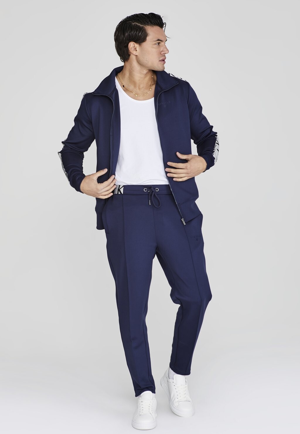 

Толстовка на молнии Full Zip Track SIKSILK, темно-синяя