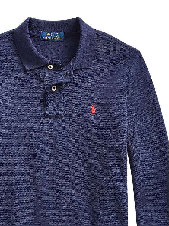 Поло slim fit 323708858024 Polo Ralph Lauren, синий — фото 3