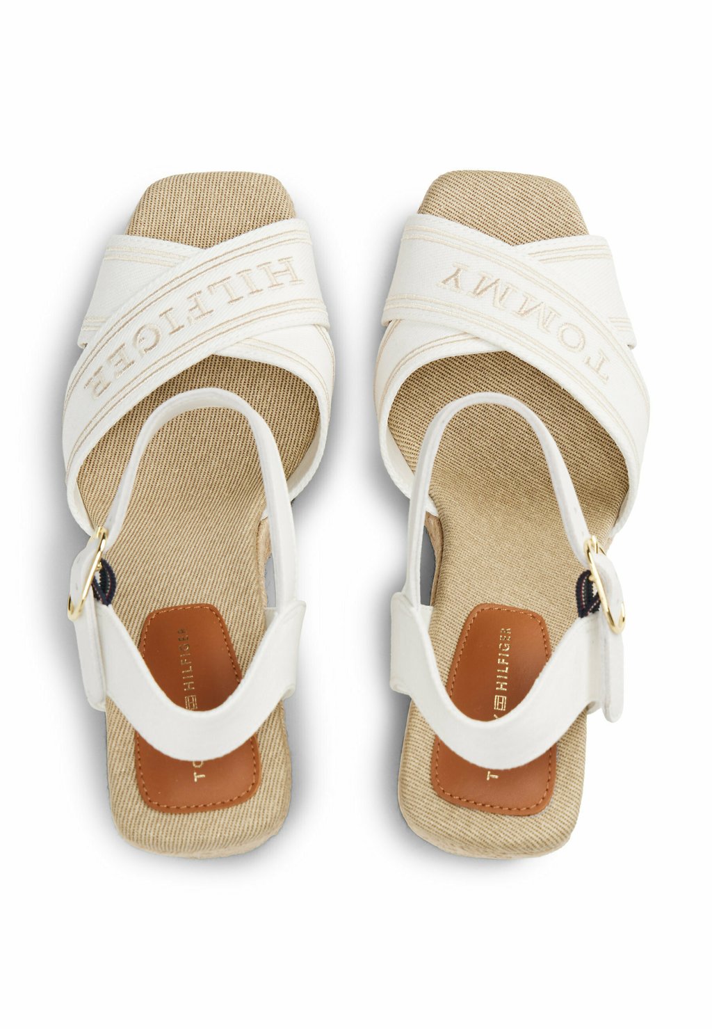 Босоножки на танкетке High heeled sandals Tommy Hilfiger, белый — фото 4