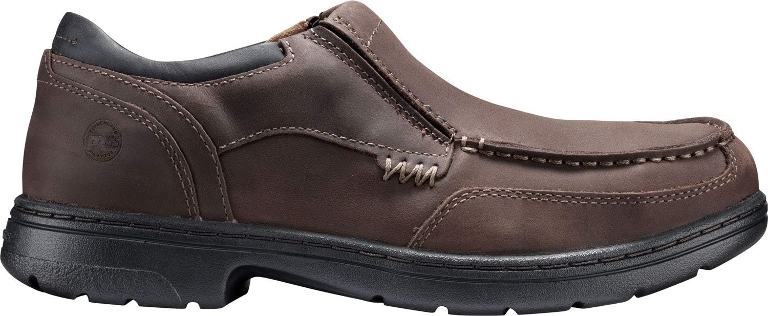 Timberland PRO мужские рабочие туфли Branston Moc Toe Slip-On, Brown Distressed — фото 3