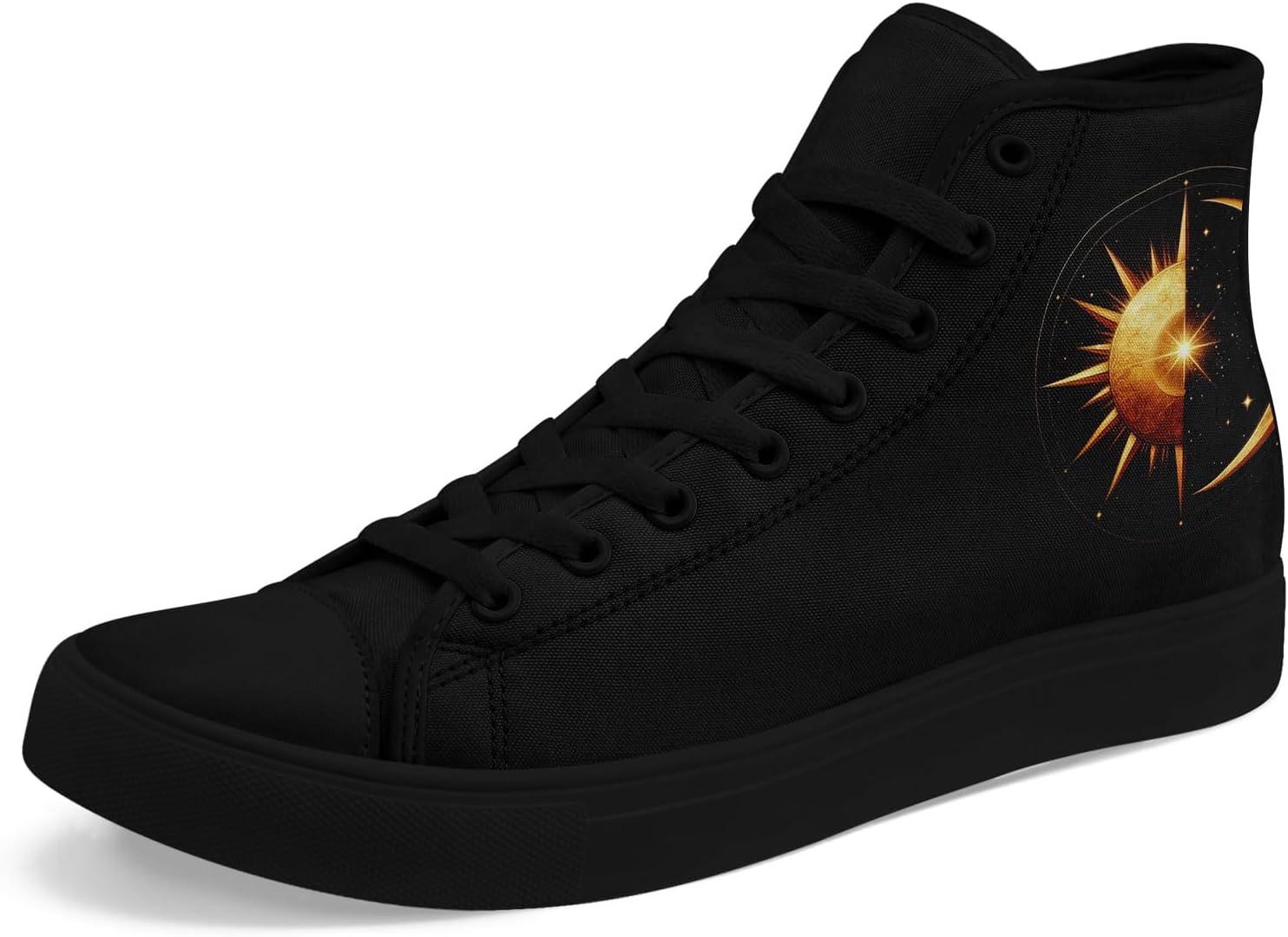

Высокие кеды на платформе AWSOLE SunMoon с принтом для мужчин и женщин, стильная обувь с небесной тематикой, дышащие и легкие, черный/оранжевый