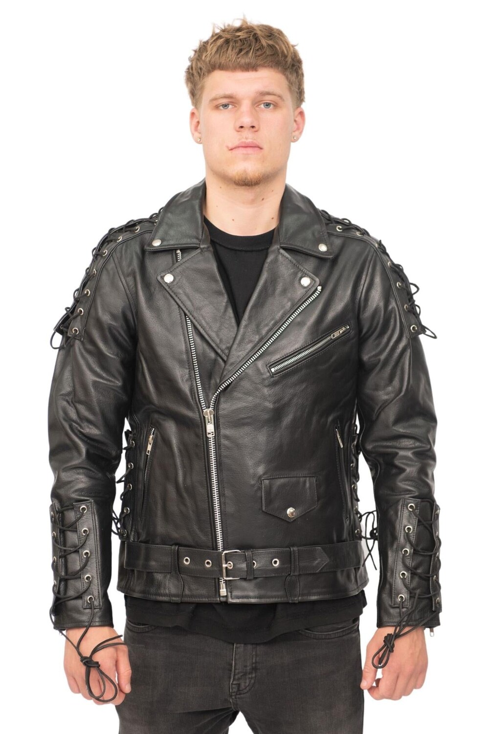 

Байкерская куртка из тисненой кожи brando chicago Infinity Leather, черный