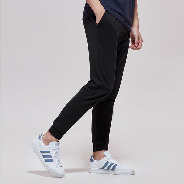 Брюки neo m ce lgtwght tp small logo sports pants black Adidas, черный — фото 4